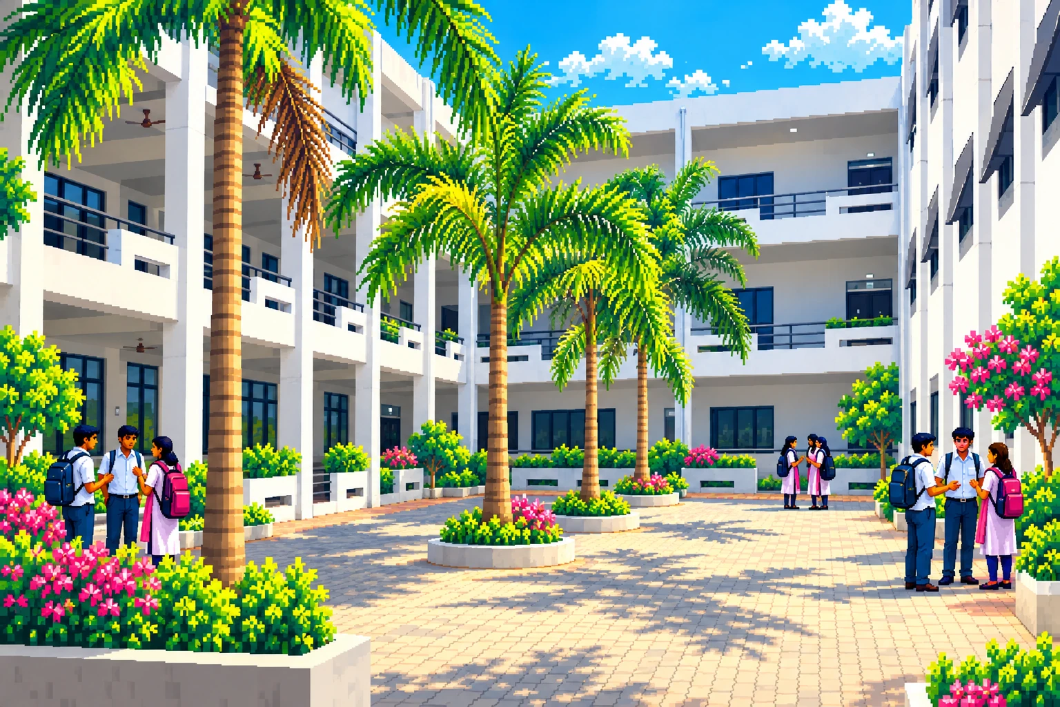 Cambridge Inner Courtyard Pixel Art